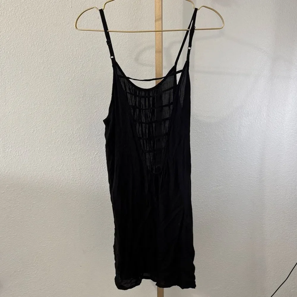 Black Strappy cover up Dress- medium